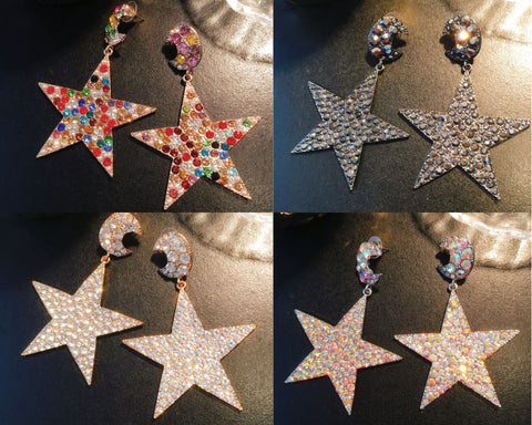 Star Diamond Gemstone Earrings