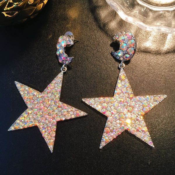 Star Diamond Gemstone Earrings