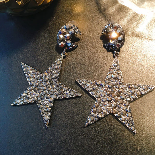 Star Diamond Gemstone Earrings