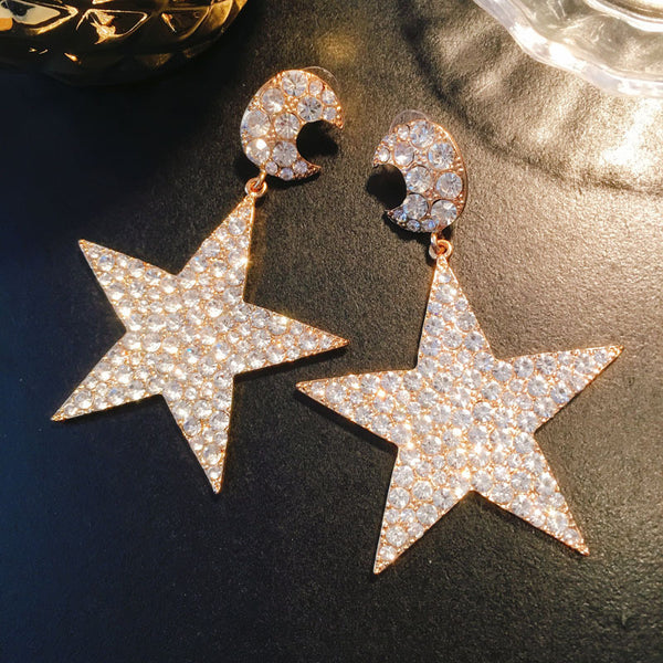 Star Diamond Gemstone Earrings