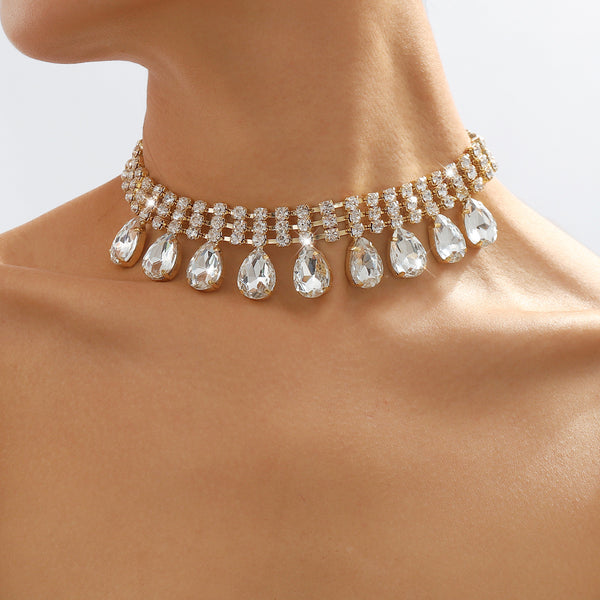 Water Drop Diamante Necklace N10899