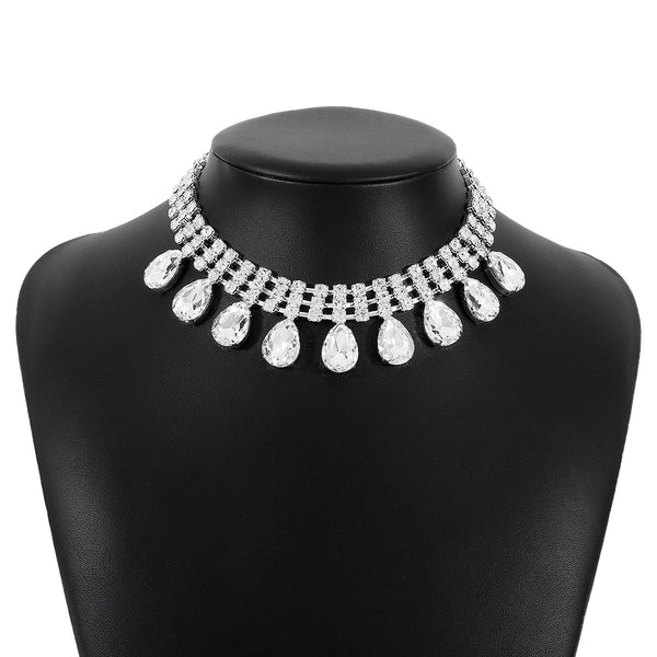 Water Drop Diamante Necklace N10899