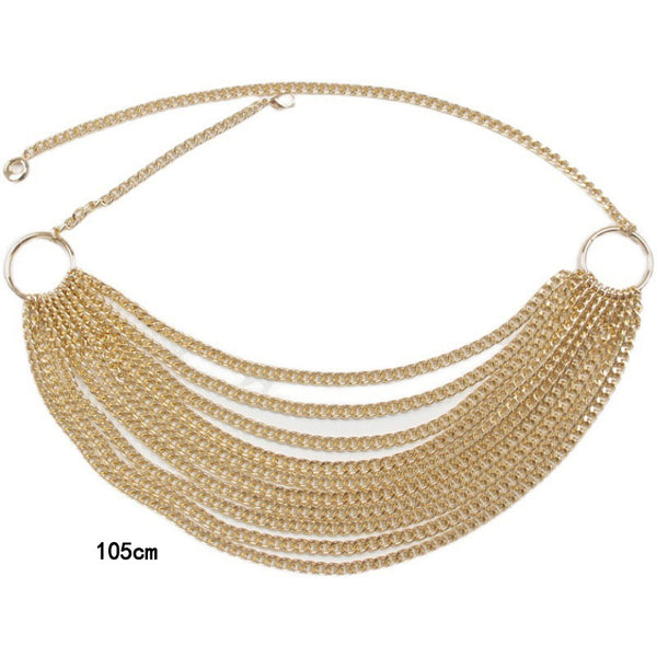 Multi Layer Thick Chain Belt With Tassel