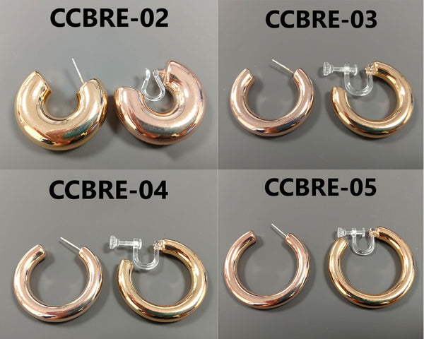 C Shaped 925 Silver Pin Earrings