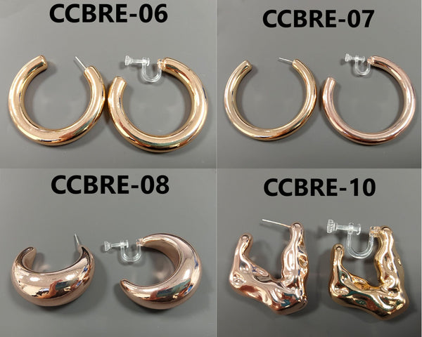 C Shaped 925 Silver Pin Earrings