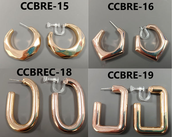 C Shaped 925 Silver Pin Earrings