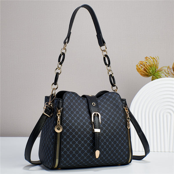 Buckle Bucket Crossbody Messenger Bag