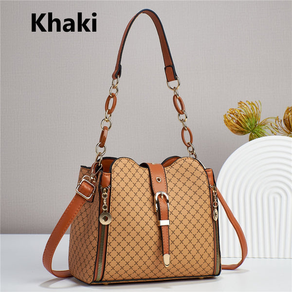 Buckle Bucket Crossbody Messenger Bag