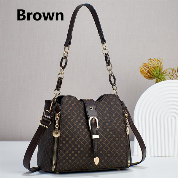 Buckle Bucket Crossbody Messenger Bag
