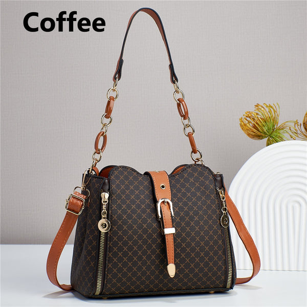 Buckle Bucket Crossbody Messenger Bag