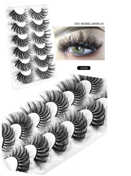 8D Thick Mink Hair False Eyelashes 6 Pairs Pack