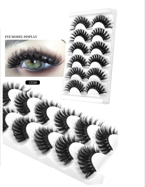 8D Thick Mink Hair False Eyelashes 6 Pairs Pack