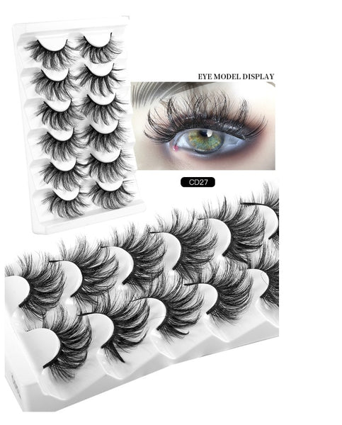 8D Thick Mink Hair False Eyelashes 6 Pairs Pack
