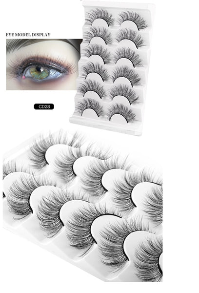 8D Thick Mink Hair False Eyelashes 6 Pairs Pack