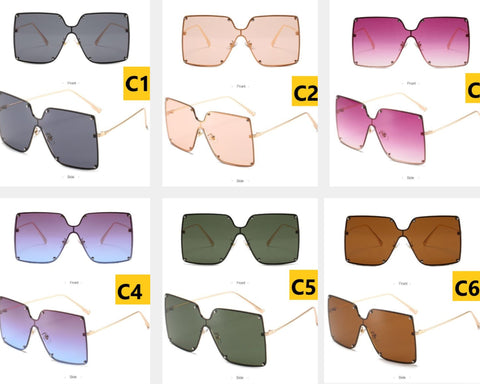 Large Square Frame Sunglasses
