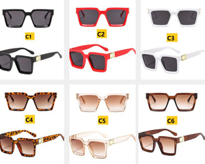 Oversized Mirror Square Sunglasses