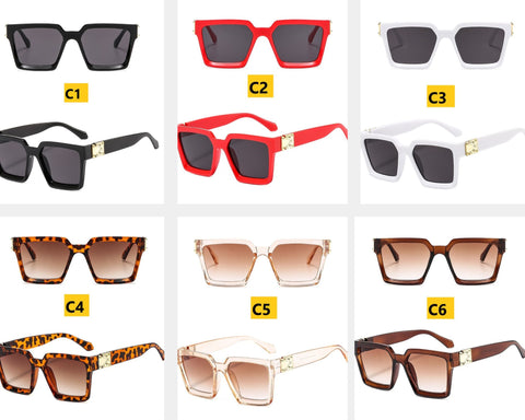 Oversized Mirror Square Sunglasses