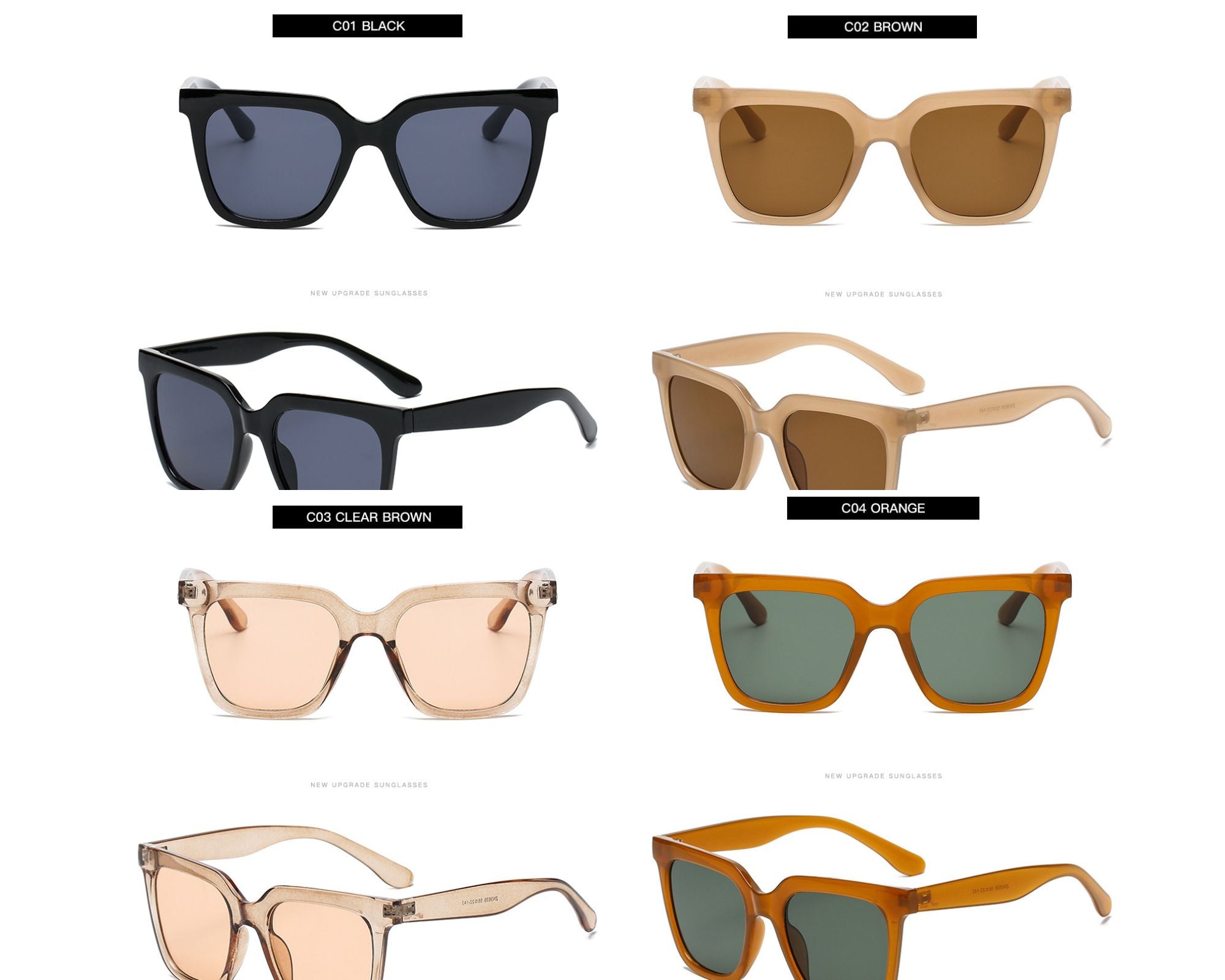 Simple Large Frame Square Sunglasses