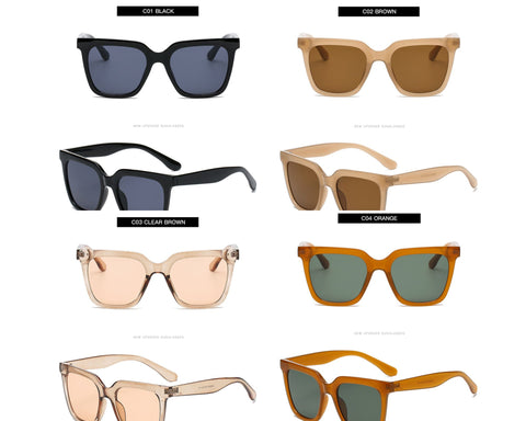 Simple Large Frame Square Sunglasses