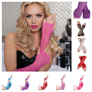 Fishnet Fingerless Long Gloves