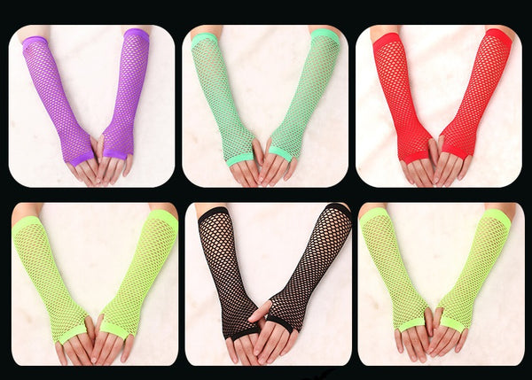 Fishnet Fingerless Long Gloves