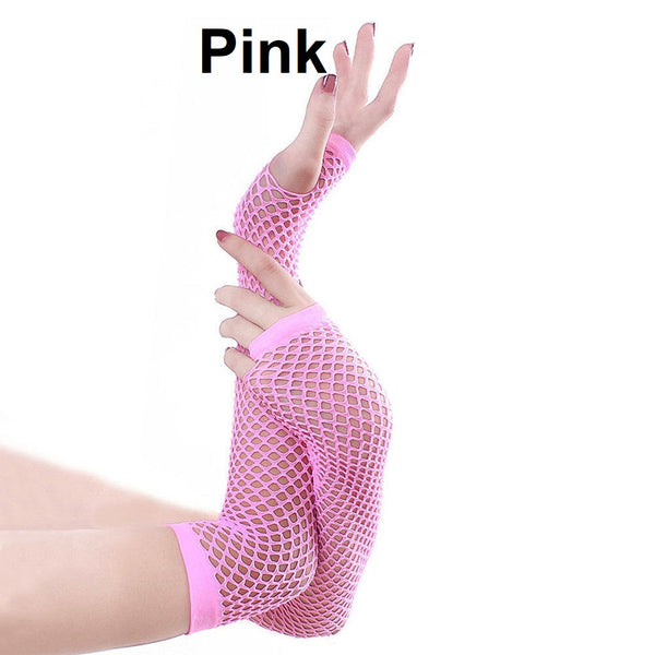 Fishnet Fingerless Long Gloves