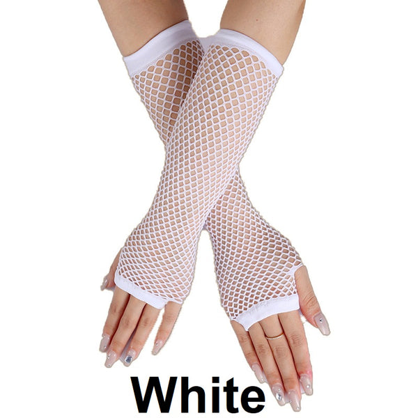 Fishnet Fingerless Long Gloves