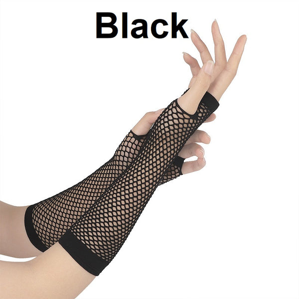 Fishnet Fingerless Long Gloves