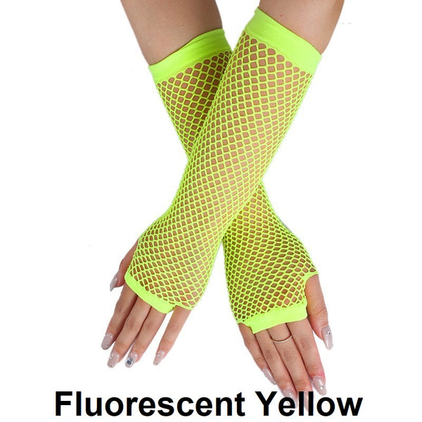 Fishnet Fingerless Long Gloves