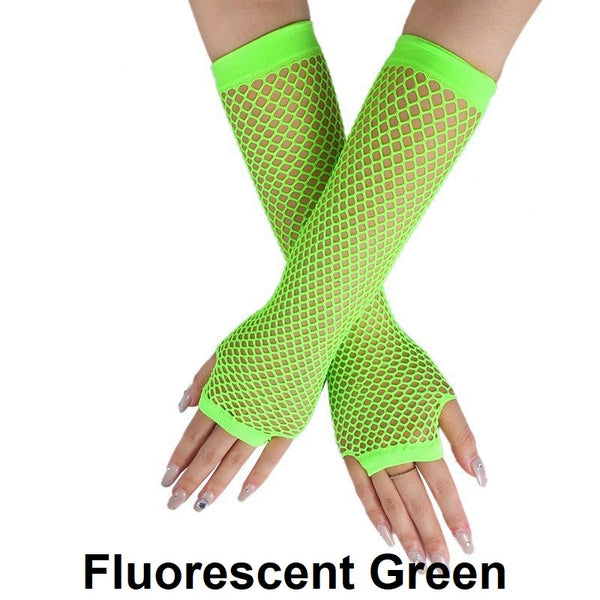 Fishnet Fingerless Long Gloves