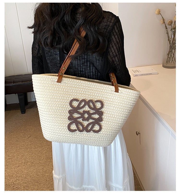 Woven Straw Shoulder Bag