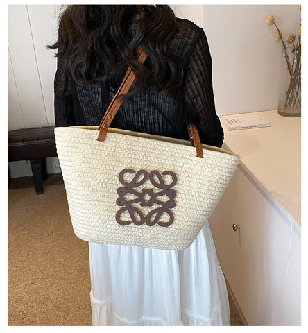Woven Straw Shoulder Bag