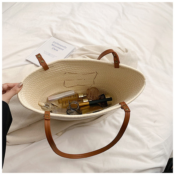 Woven Straw Shoulder Bag