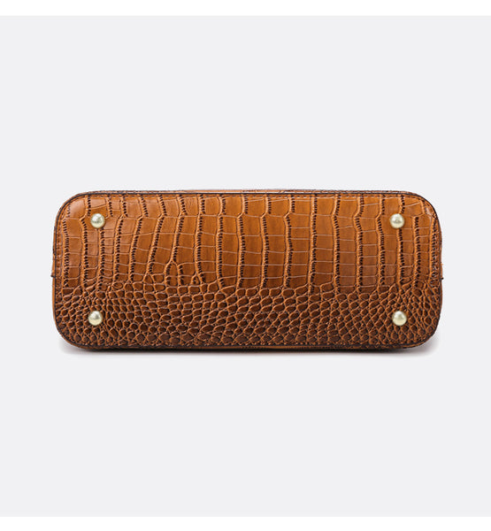 3 Piece Croc Pattern Shell Handbag