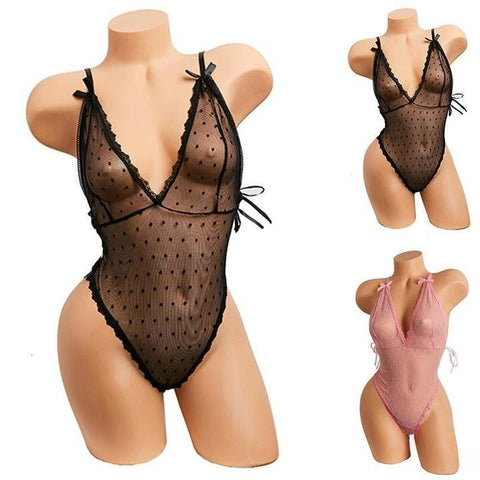 Sexy Lace Transparent 1 Piece Pajamas