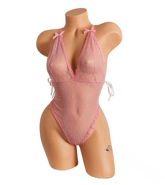 Sexy Lace Transparent 1 Piece Pajamas