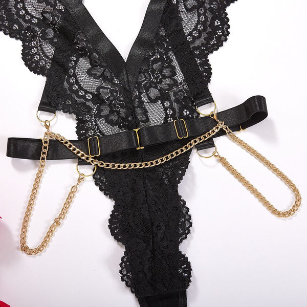 Sexy Lace Hollow One-Piece Lingerie