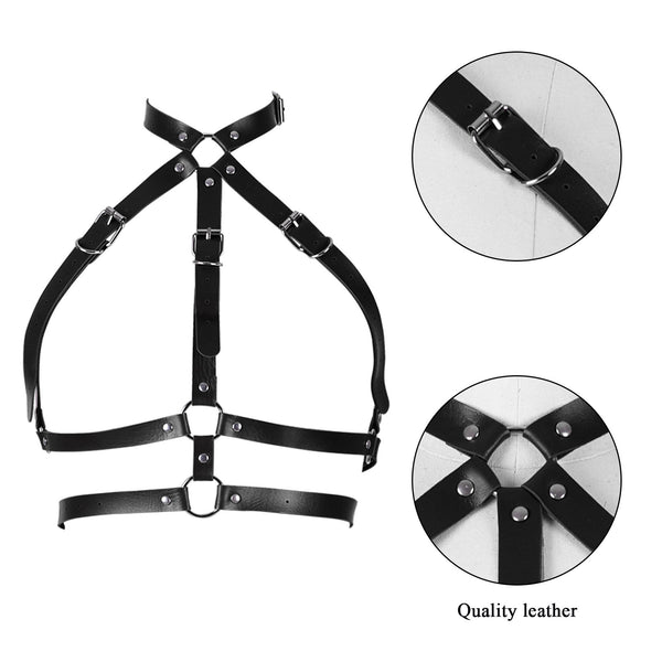 Leather Straps Collar Corset