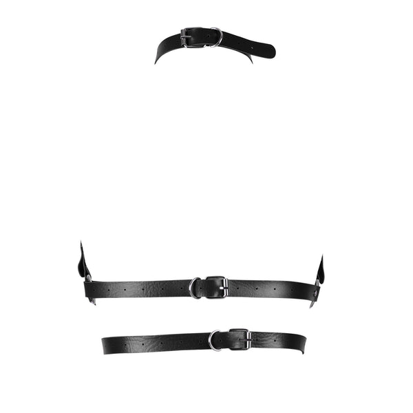 Leather Straps Collar Corset