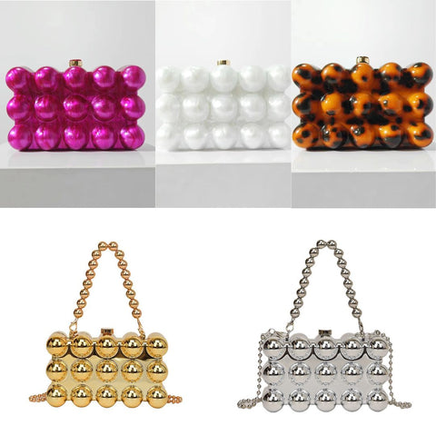 New Acrylic Pearl Box Clutch