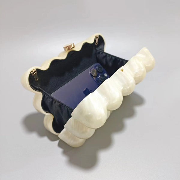 New Acrylic Pearl Box Clutch