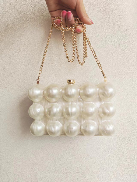 New Acrylic Pearl Box Clutch