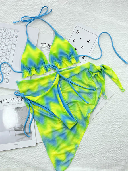 Tie-dye Bikini 3 Piece Set