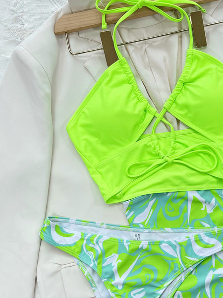 Tie-dye Skirt 3 Piece Bikini Set