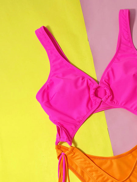 Hollow Steel Ring Tassel Monokini