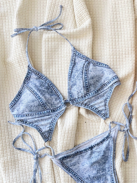 Denim Print Monokini