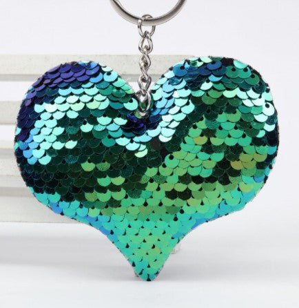 Heart Flip Sequins Keychains