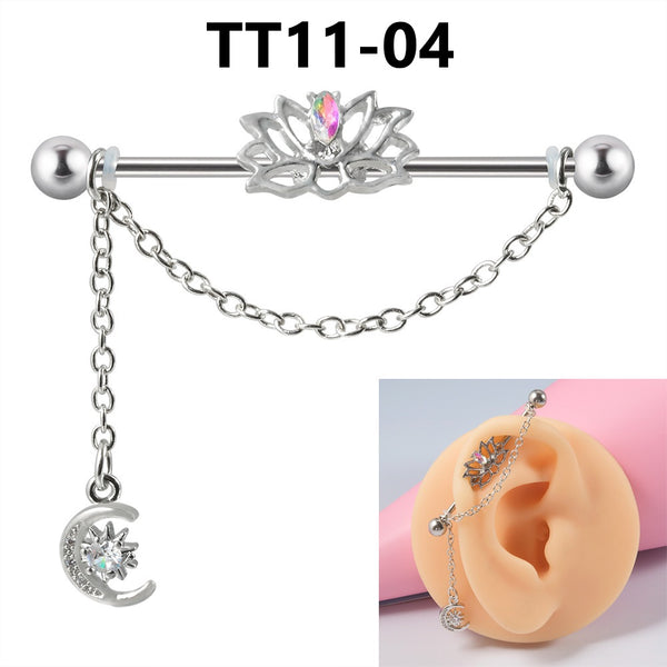 Stainless Steel Chain Barbell Ear Piercing
