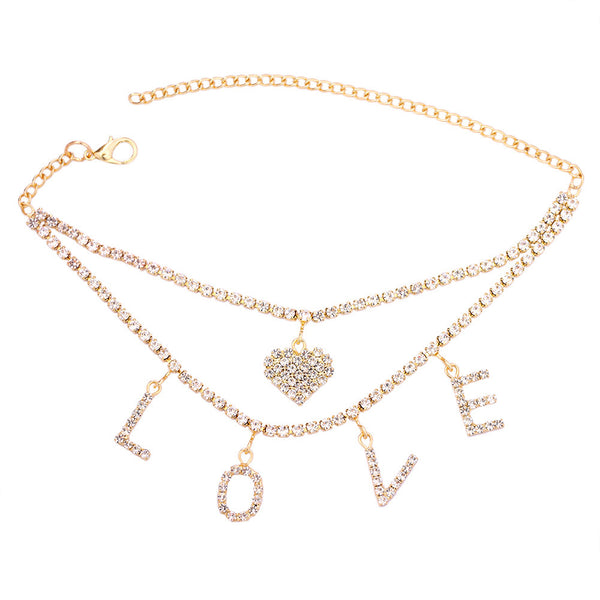 Love Heart Anklet Gold