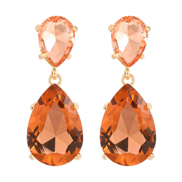 Diamond Glass Pendant Earrings